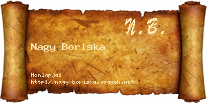 Nagy Boriska névjegykártya